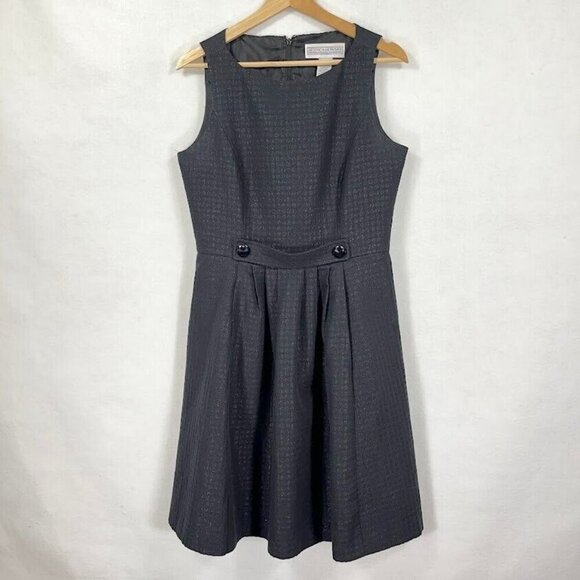 Jessica Howard Sleeveless Fit And Flair Dress Career Classy Dark Academia 12 - Picture 1 of 8